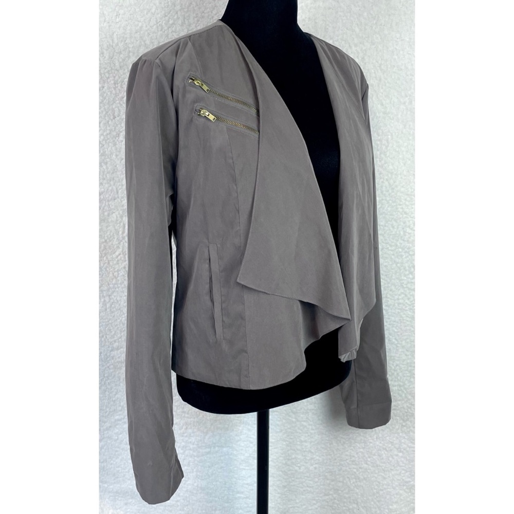PINKMELO • Grey/Gold Drape Front Jacket, S - Picture 4 of 14